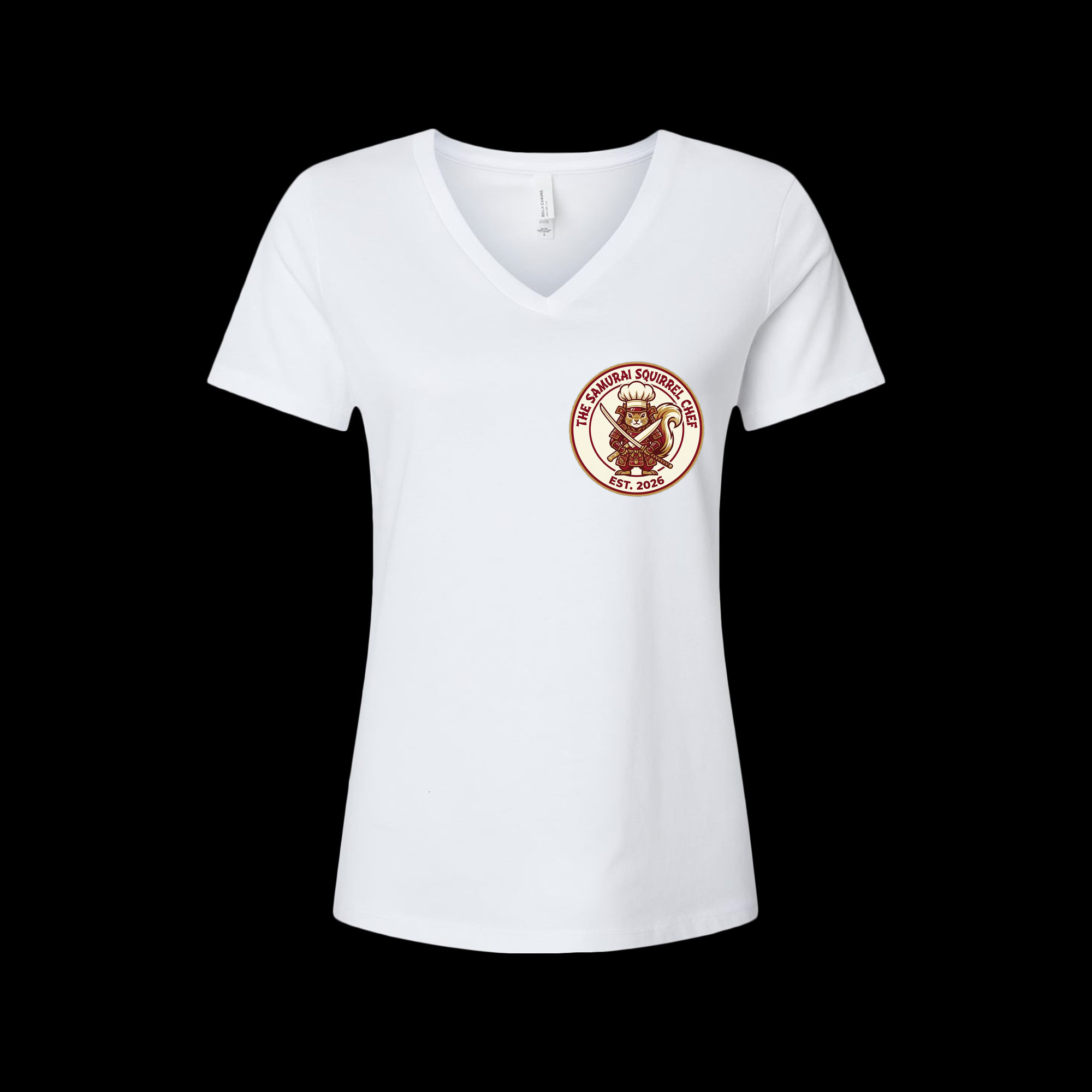 V-Neck Tee — The Samurai Squirrel Chef